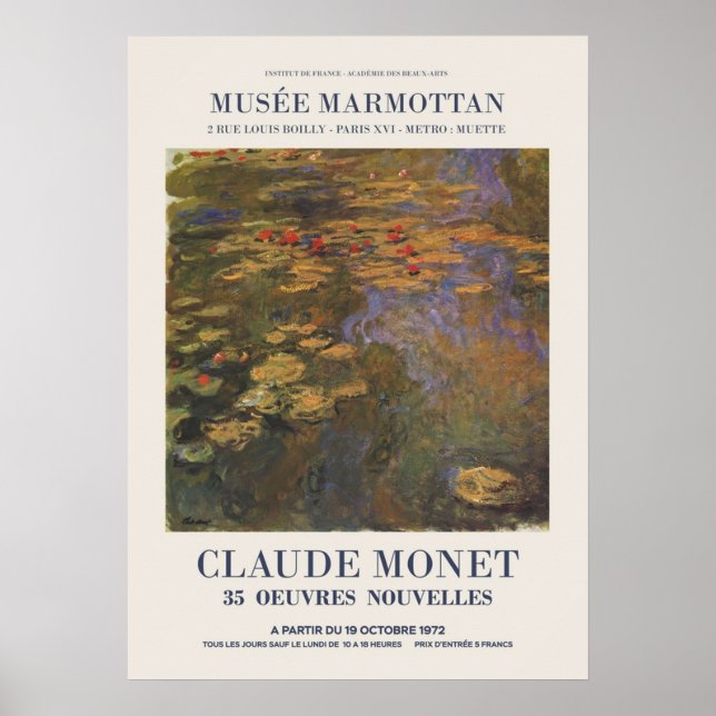 Poster Exposição Claude Monet sobre a publicidade de uma  (Frente)