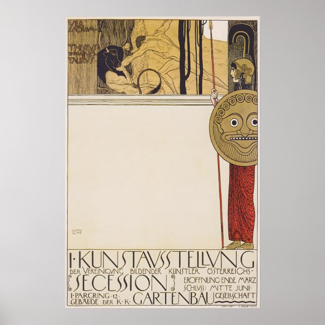 Poster Exposição da Secessão de Viena de Gustav Klimt Imp (Frente)