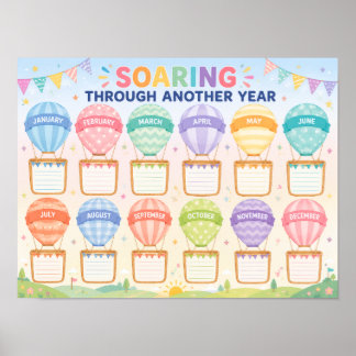 Poster Exposição de Aniversário da Sala de Aula de Balão 