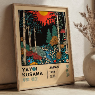 Poster Exposição de Arte de Paisagem Japonesa Yayoi Kusam