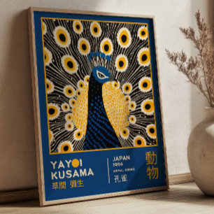 Poster Exposição de Arte Japonesa Yayoi Kusama Peacock Bi