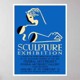 Poster Exposição de Escultura de Design Americano