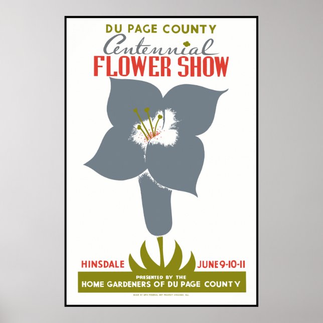 Poster Exposição de Flores do Condado de DuPage (Frente)