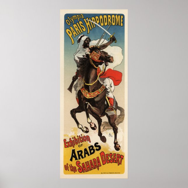 Póster Exposição de Hipódromo de Paris D'Arabes du Sahara (Frente)