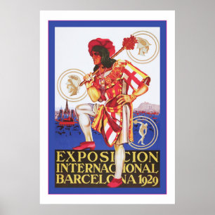 Póster Exposição do espanhol do vintage do ~ de Barcelo