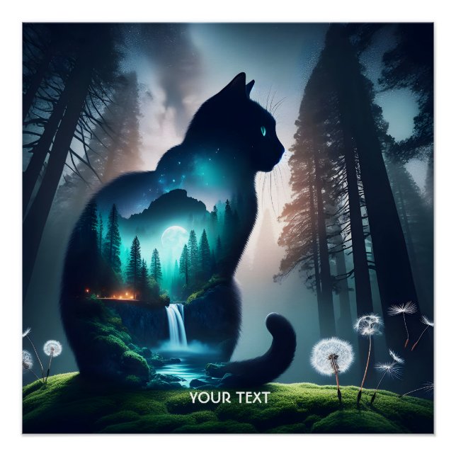 Póster Exposição Dupla Gato Fantasy (Frente)