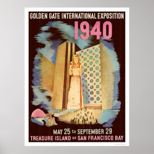 Póster Exposição internacional 1940 do Golden Gate