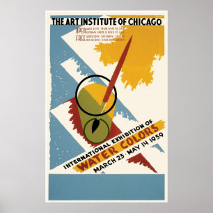 Póster Exposição internacional das aguarelas