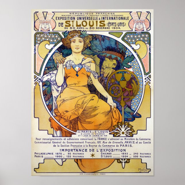 Poster Exposição Louis, Mucha (Frente)