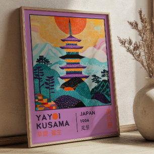Poster Exposição Paisagem Japonesa Lilás Yayoi Kusama