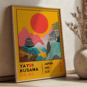 Poster Exposição Paisagem Japonesa Retro Yayoi Kusama