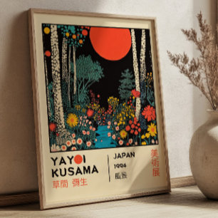 Poster Exposição RETRO Paisagem Japonesa de Yayoi Kusama