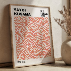 Poster Exposição Retro Yayoi Kusama com Toque Rosa
