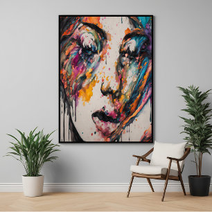 Póster Expressão Abstrata Vibrante - Arte de Cair no Amor