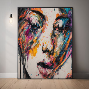 Poster Expressão Abstrato vibrante - Caindo em Arte Apaix