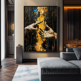 Poster Expressionista A Criação de Adão - Repensar Negrit