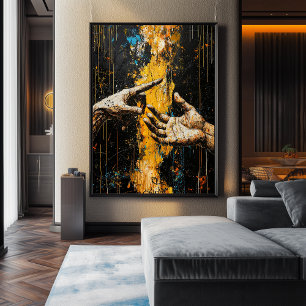 Poster Expressionista A Criação de Adão - Repensar Negrit