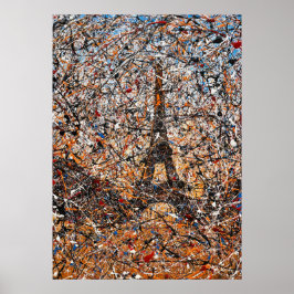 Poster Expressionista Abstrato Paris Torre Eiffel Arte de