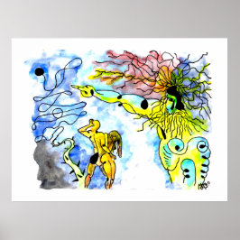 Poster EXPULSÃO DO PARAÍSO -Tinta e aquarela