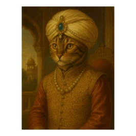Póster Exquisite Oriental Cat Monarch Portrait