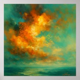 Poster Êxtase Celestial Abstrato