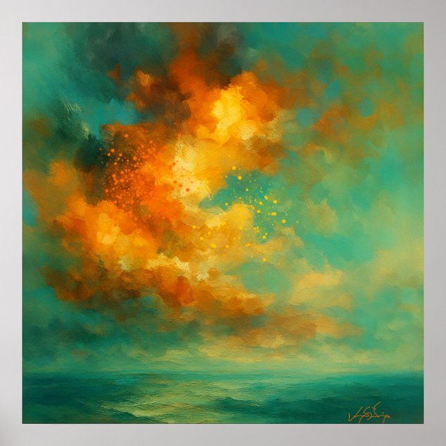 Poster Êxtase Celestial Abstrato (Frente)