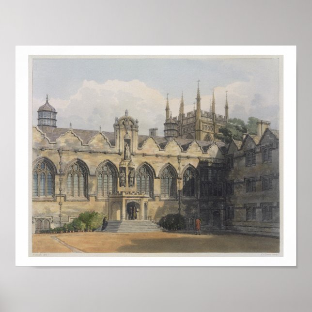 Póster Exterior da Oriel College, ilustração do " (Frente)