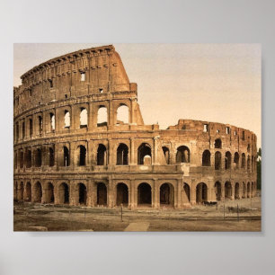 Poster Exterior do coliseu, clássico Phot de Roma, Itali