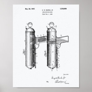 Póster Extintor de Fogo 1925 Arte Patente - Livro Branco