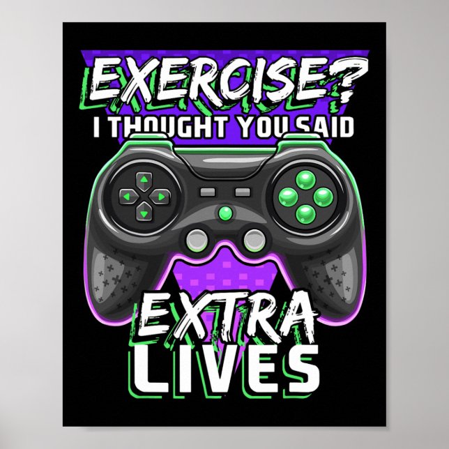 Poster Extra Vive Engraçado Jogo de Controlador de Vídeo (Frente)