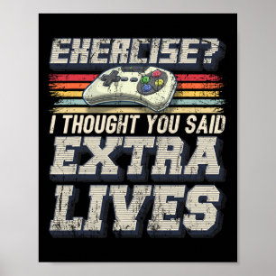 Poster Extra Vive Engraçado Jogo de Controlador de Vídeo
