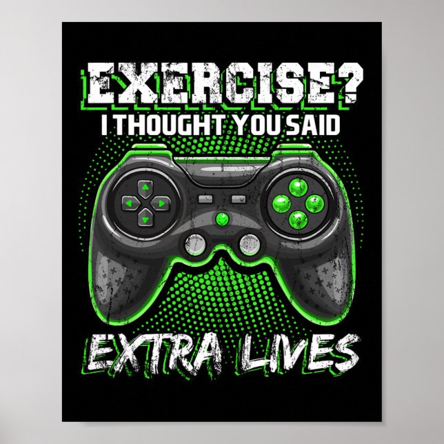 Poster Extra Vive Engraçado Jogo de Controlador de Vídeo (Frente)