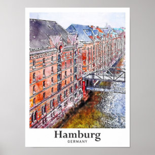 Poster Extração de Mão d'água Viagem da Alemanha de Hambu