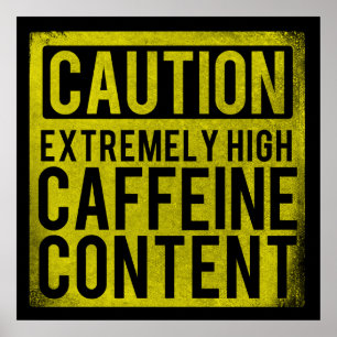 Poster extremamente alto do índice da cafeína do