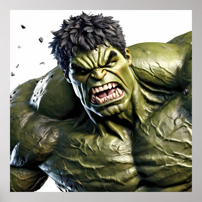 Poster Extreme Close-Up of the Enraged Hulk (Frente)