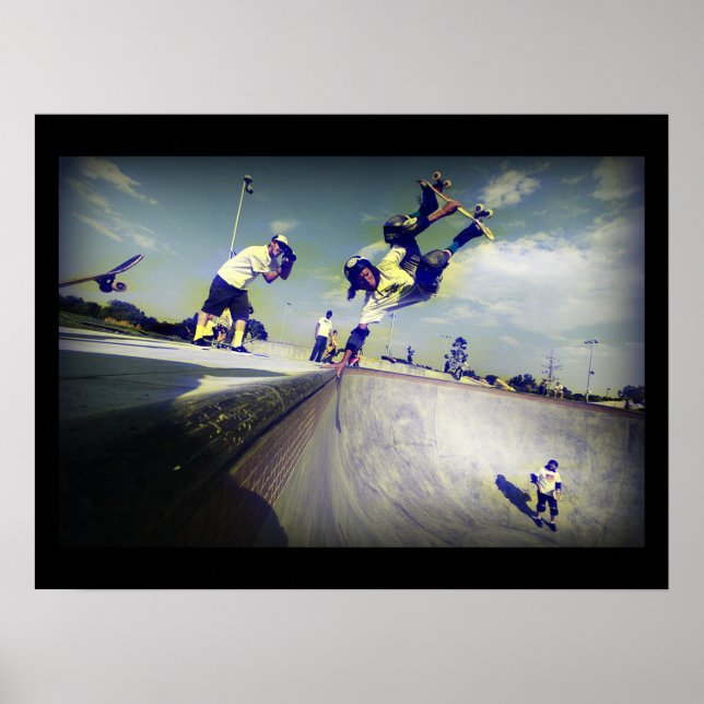 Poster Extreme Sports: Skateboarders fazendo truqu (Frente)