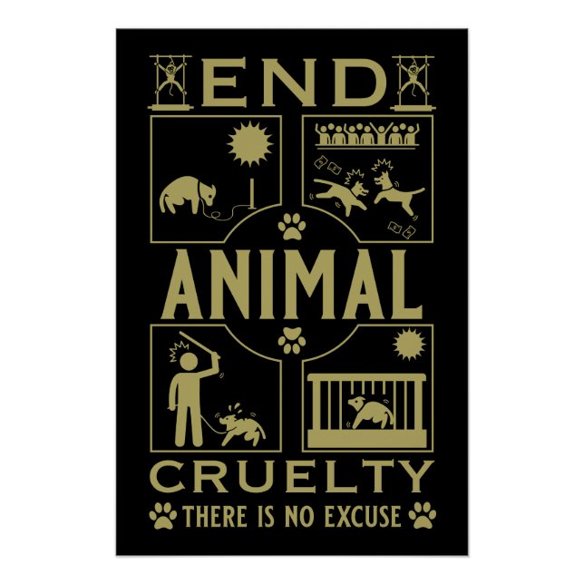 Póster Extremidade da crueldade animal (Frente)