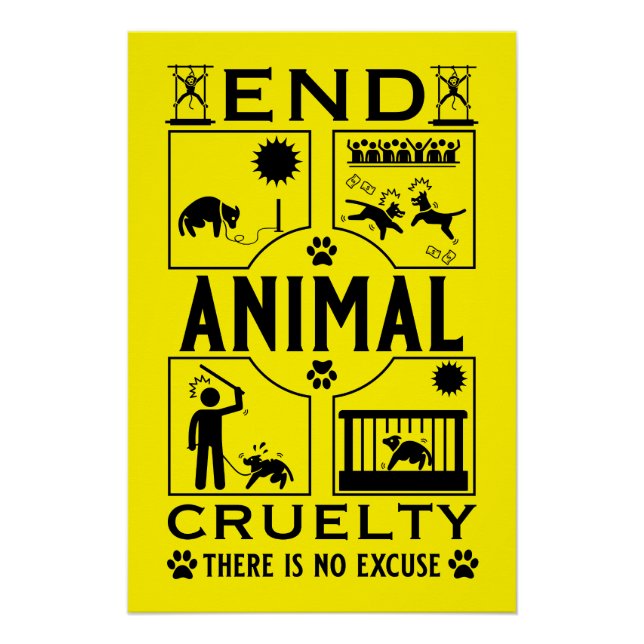 Póster Extremidade da crueldade animal (Frente)