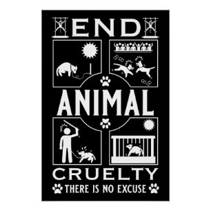 Póster Extremidade da crueldade animal