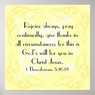 Póster Exulte o 5:16 de Thessalonians do verso 1 da