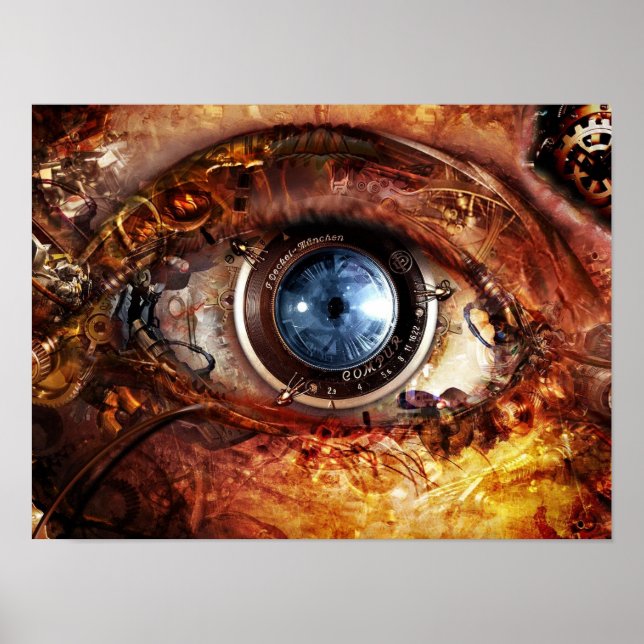 Poster EYE TECH STEAMPUNK (Frente)