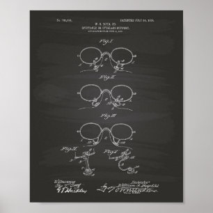 Póster Eyeglass Support 1904 Patent Art Chalkboard