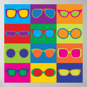 Póster Eyeglasses do pop art