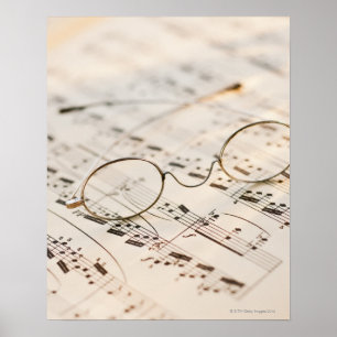 Poster Eyeglasses na partitura