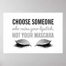 Poster Eyelash Makeup Inspirational Cote Preto e Branco
