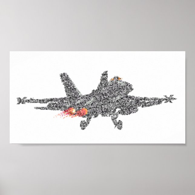 Poster F18 Jato de Combatente Hornet - Estático (Frente)