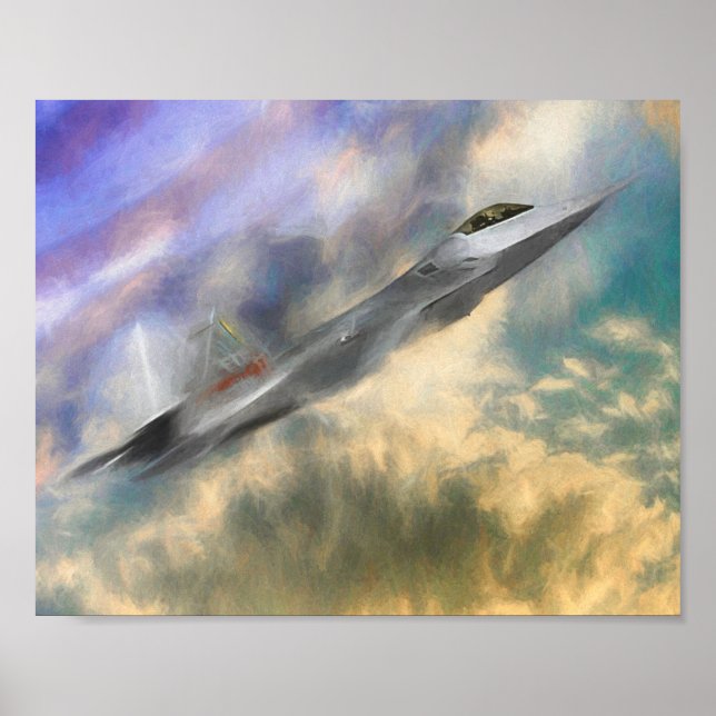 POSTER F22 JATOS DE RAPTOR SOBRE A AMÉRICA (Frente)