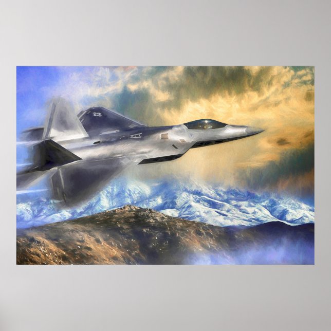 POSTER F22 JATOS DE RAPTOR SOBRE A AMÉRICA (Frente)
