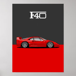 Poster F40 Classic holy trinity car