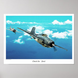Poster F4F Wildcat"Cheque seis. Zero!"